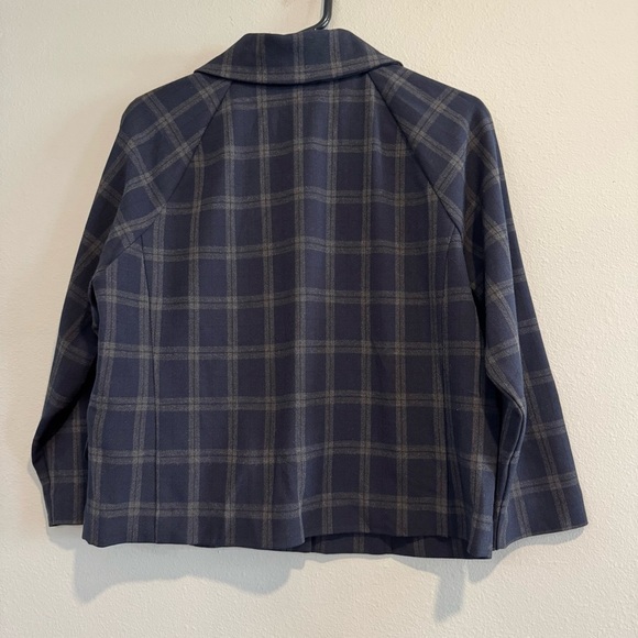 CAbi Navy Plaid Blazer Jacket Academia Preppy M - Picture 3 of 6